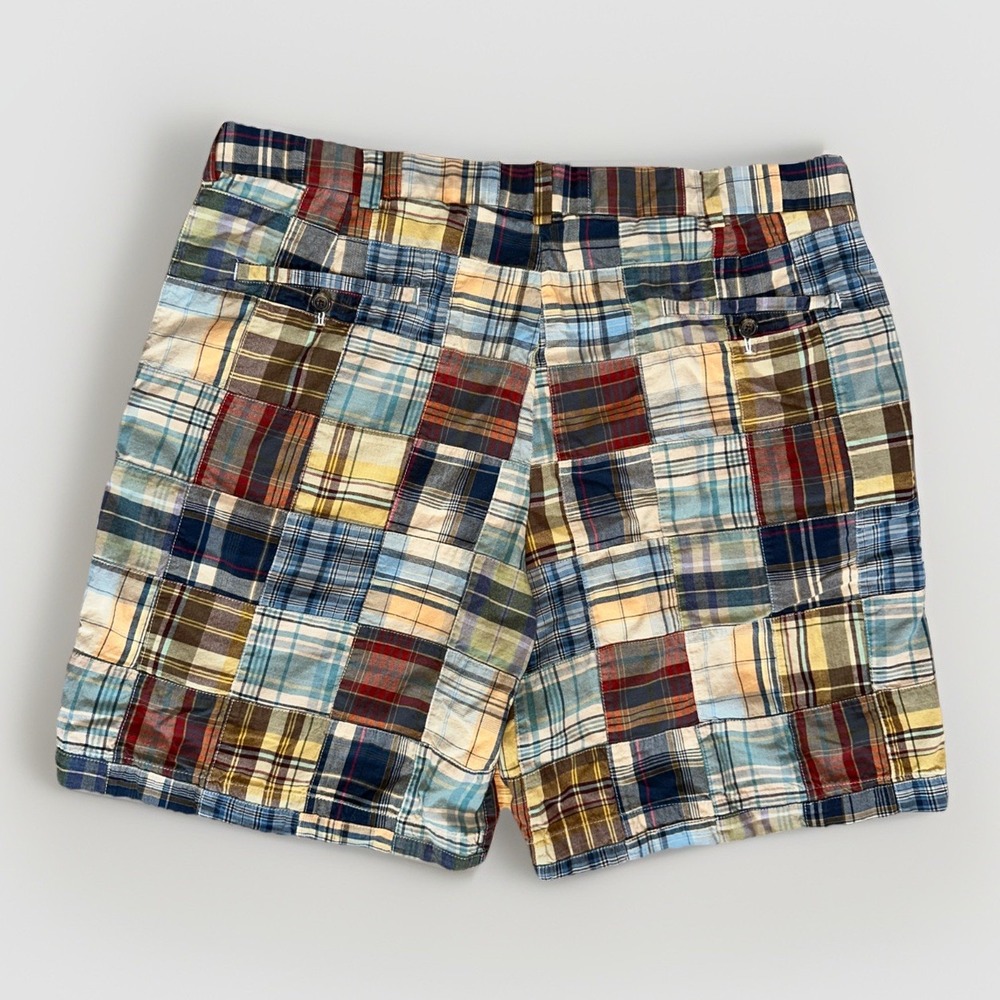 Brooks Brothers 346 Mens Shorts 40 Madras Patchwork Plaid 100% Cotton 8" Inseam